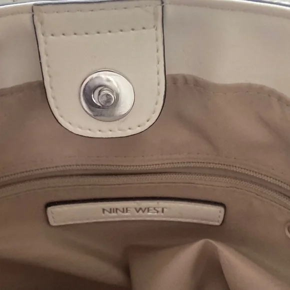 Nine West White Straw-Trim Bucket Bag with Braided Strap - Picture 8 of 12